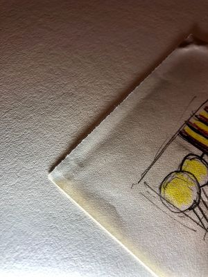 Nonextant Sketchbook 33, Drawings likely originating in this book c. 1972–73 (RLCR 2114). Lifted fibers along top edge of page, as seen on RLCR 2199, Still Life with Goldfish (Study), are characteristic of sheets originating in this nonextant sketchbook