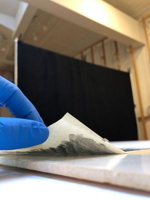 Reflections on "Nancy" (Study), c. 1989 (RLCR 3801). Graphite pencil applied overall to verso