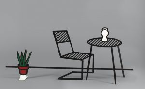 Artwork: Chair, Table and Flower Pot (Prototype), 1993 (RLCR 4189)