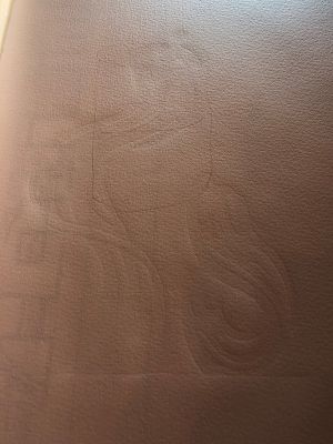 Brushstroke Sculpture (Study), 1990 (RLCR 3882). Raking light detail of linear depressions on page 7 (RLCR 3602.5) of RLCR 3602, NY Central Large Beige Sketchbook