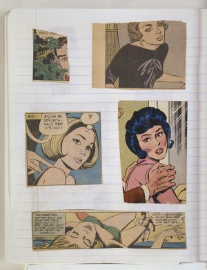 Semester Composition Notebook, Transfer drawing in this book c. 1977 (RLCR 2655). Page 4v