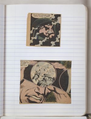 Semester Composition Notebook, Transfer drawing in this book c. 1977 (RLCR 2655). Page 19