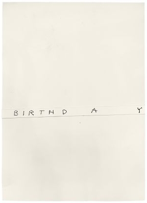 Birthday Card to Erica Wexler, c. 1992–93 (RLCR 4781). Verso of card (photographed in 2024)
