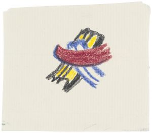 Brushstroke (Studies), c. 1980 (RLCR 2688.19). RLCR 2895, Brushstrokes (Study), which was cut from this page