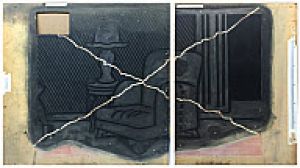 La Sortie (State), 1996 (RLCR 4529). Two black-run woodblocks (Whitney Museum of American Art)