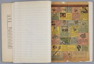 Compositions Sketchbook, Drawings in this book c. 1967, c. 1989 (RLCR 1511). Loose magazine (?) page between pages 11 and 12, verso