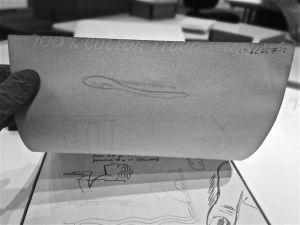 Strathmore Charcoal Sketchbook, Drawings in this book c. 1967–68 (RLCR 1502). Part of repeating watermark "Strathmore Charcoal 100% cotton fiber U.S.A."