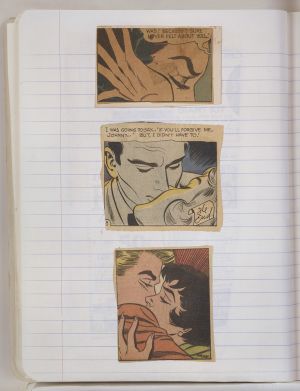 Semester Composition Notebook, Transfer drawing in this book c. 1977 (RLCR 2655). Page 8v