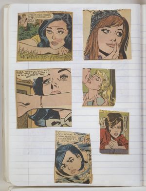 Semester Composition Notebook, Transfer drawing in this book c. 1977 (RLCR 2655). Page 10v