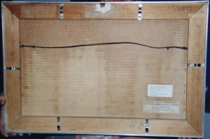 Landscape, 1964 (RLCR 888). Verso of artwork in welded aluminum frame