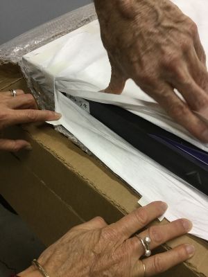 Screen with Brushstrokes, c. 1984–86 (fabricated c. 1986–1990) RLCR 3401.AP1/3 (LCG-89).  Roman numeral on fifth panel (bottom edge)