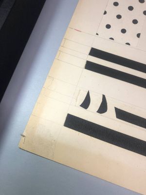 Entablature #1 (Study), c. 1971 (RLCR 1936). Detail of lower left corner