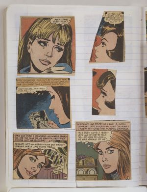 Semester Composition Notebook, Transfer drawing in this book c. 1977 (RLCR 2655). Page 2v