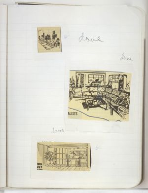Interiors Compositions Notebook, Drawings in this book c. 1991–94 (RLCR 4096). Page 27