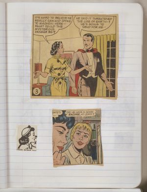 Semester Composition Notebook, Transfer drawing in this book c. 1977 (RLCR 2655). Page 9r