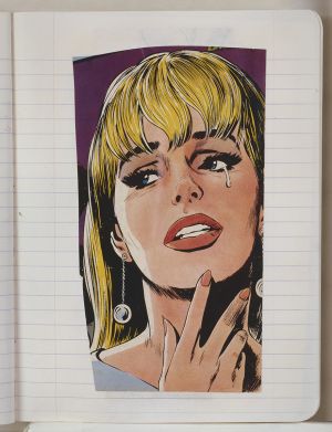 Semester Composition Notebook, Transfer drawing in this book c. 1977 (RLCR 2655). Page 8r