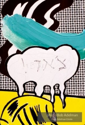 Tel Aviv Museum of Art Mural (Study), 1989 (RLCR 3841). Detail of the collage in-progress with phonetic spelling of the name Chad in Hebrew