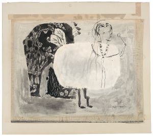 Woman, c. 1950 (RLCR 244). Matted, possibly by artist