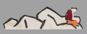 Artwork: Seascape, Landscape with Boats, and Landscape with Seated Figure (Studies), c. 1996 (RLCR 4585)  Landscape with Seated Figure (Study)