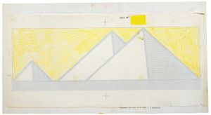 Pyramids (Color Separation), 1969 (RLCR 1755.1). Yellow color separation (RLCR 1755.2) overlaid on this work, black color separation (RLCR 1755.1)