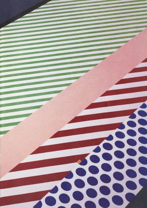 Vorwerk Dialog Art Collection (Design 29/0463), c. 1987 (published 1988) (RLCR 3679). Wrapping paper after Lichtenstein's carpet design, created by Vorwerk