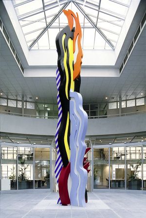 Coups de pinceau, 1988 (fabricated 1988, posthumous AP fabricated 2011) RLCR 3701.1/1 (LC 1050).  At Caisse des Dépôts, 56 rue de Lille (installed April 1988–July 2011)