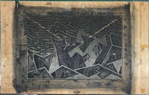 Morton A. Mort (Black State), 1981 (RLCR 3034). One of two woodblocks, previously the black-run woodblock for RLCR 2942, Morton A. Mort (Whitney Museum of American Art)