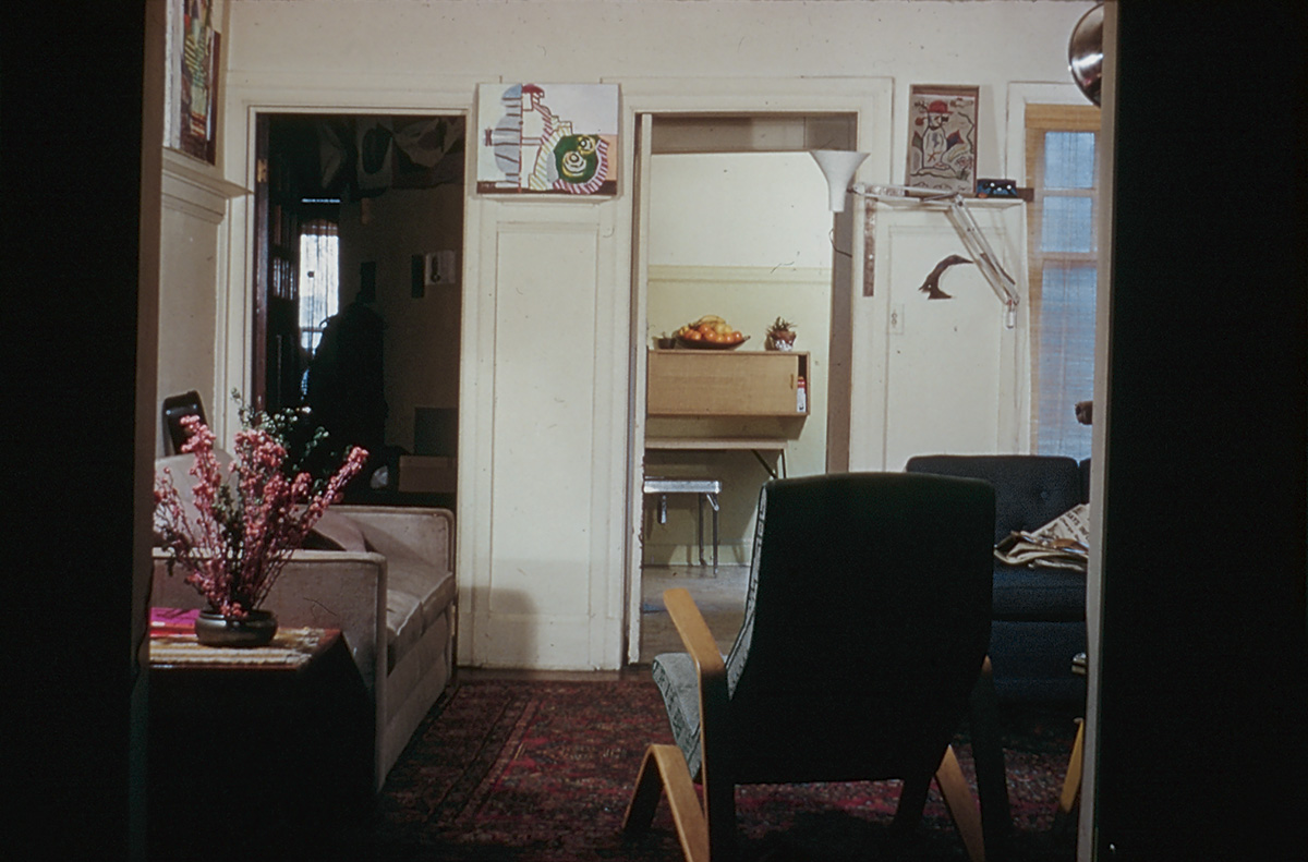From RLF Archives: Roy and Isabel's apartment in Cleveland, Ohio, on Crawford Street, c. 1954, with Driftwood Bird on wall Photo: Courtesy RLF Archives