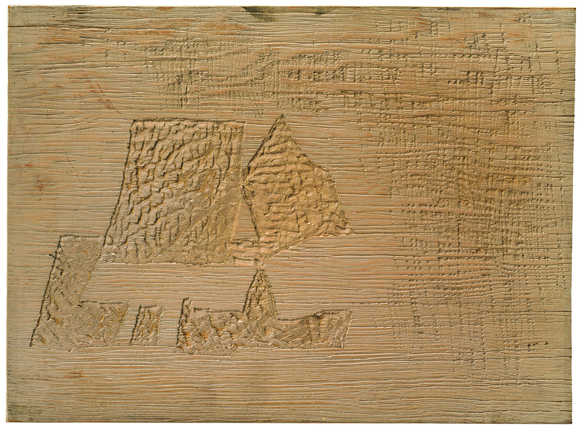 In a Public Collection: Dark tan-run woodblock used to print Variant APhoto: Courtesy Whitney Museum of American Art