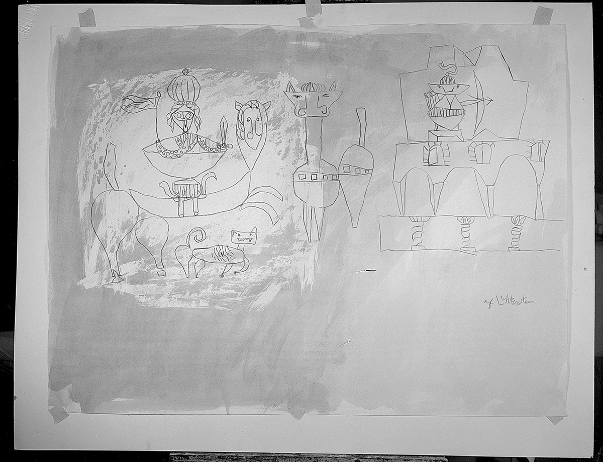 From RLF Archives: Black-and-white image of this work in the artist's studio Photo: Courtesy RLF Archives