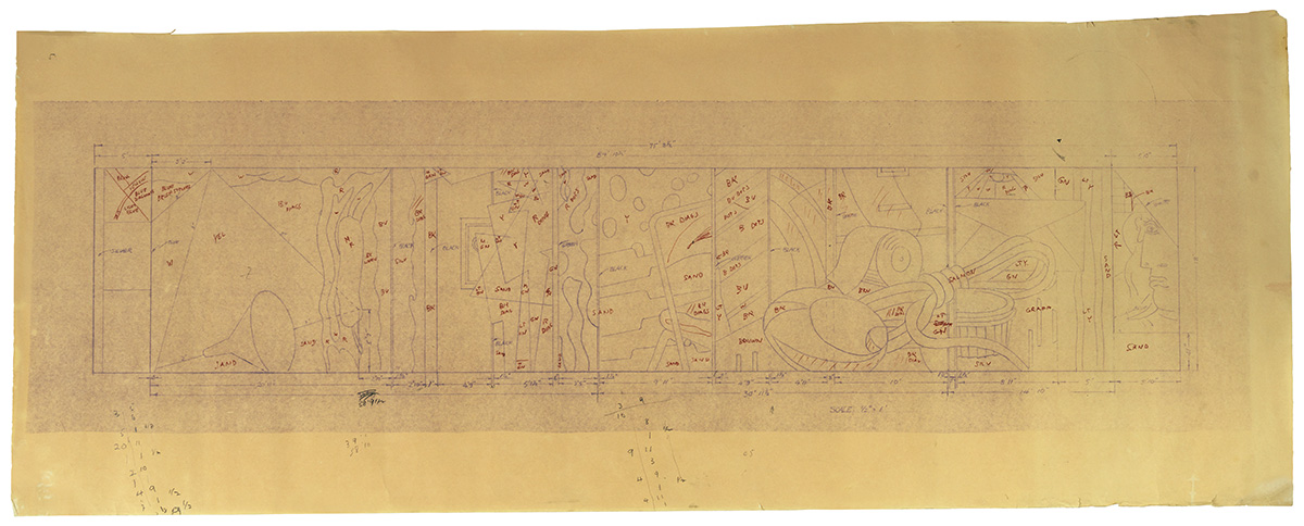 From RLF Archives: Blueprint of drawing with annotations Photo: Courtesy RLF Archives