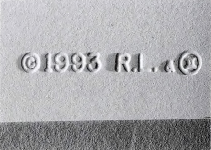 Copyright symbol, date, artist's initials, and Gemini G.E.L., Los Angeles