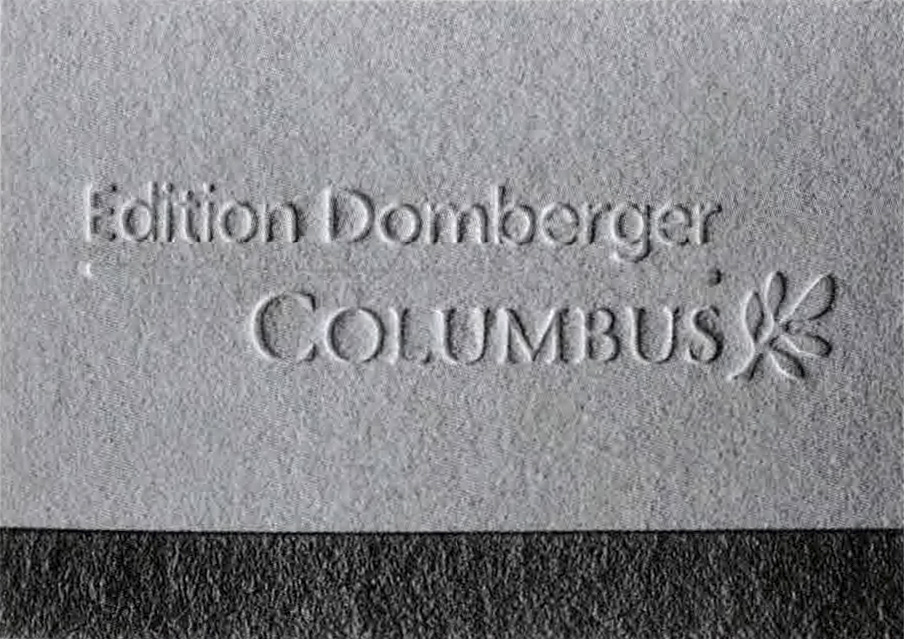 Edition Domberger, Filderstadt, Germany/Columbus: In Search of a New Tomorrow, project logo