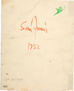 Red, Artist date designation: Dated as 1952 (SFF5.119). View of inscriptions on paper verso