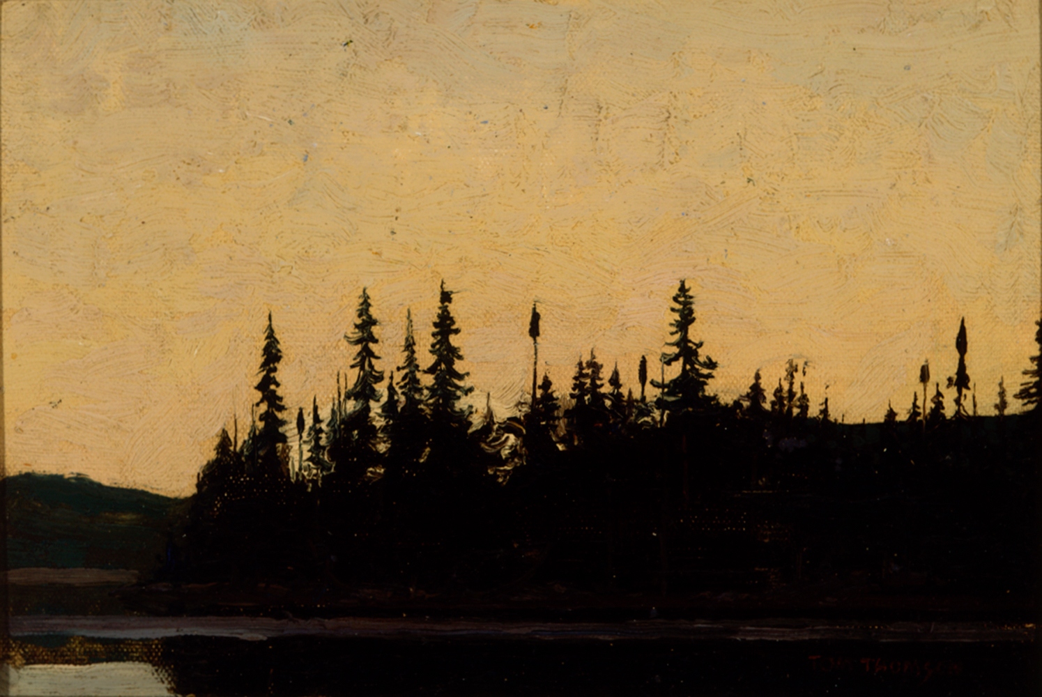 Sunset, Canoe Lake, Fall 1913 (1913.30) Catalogue entry Tom Thomson