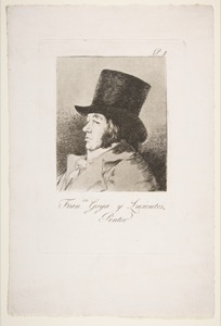 Francisco de Goya, 1940 (1940.09). Francisco de Goya y Lucientes, "Self-Portrait (Plate 1 from “Los Caprichos”)," 1799, etching, aquatint, dry point, and burin, sheet: 12 ¼ × 8 ¼ in. (31 × 21 cm), The Metropolitan Museum of Art, NY