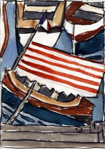 Port de Livourne - Italie, 1927 (1927.14). Drawing from Villefranche album, Ink, watercolor, and pencil on paper, 1926. Pri